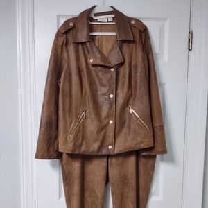 Chico size 3 (XL or 16) suede look pants and jacket.
